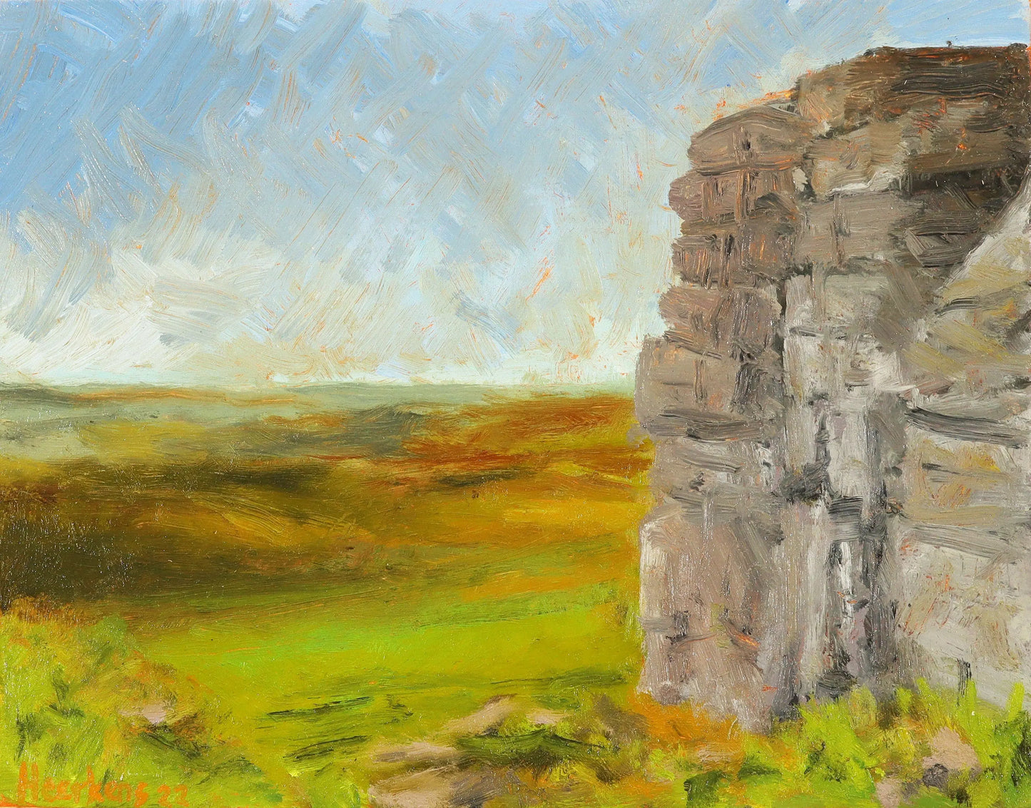 Stanadge Peak district manchester Rocks. Landscape original one of a kind handmade oil painting impressionist artwork plein air 7 x 9" art Egidius Heerkens