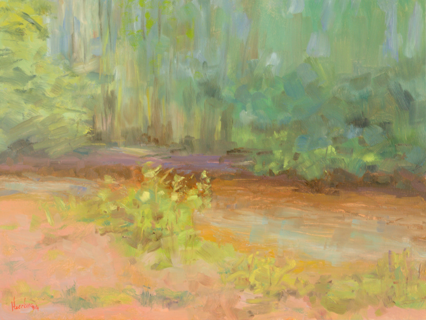 River Yarrow country park Chorley original landscape oil painting. Plein air 9 x 12 " impressionist artwork.