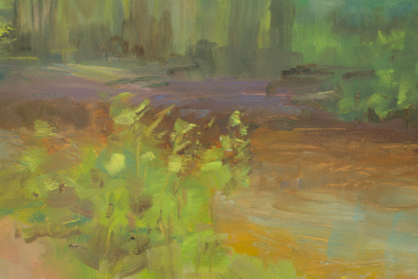 River Yarrow country park Chorley original landscape oil painting. Plein air 9 x 12 " impressionist artwork.