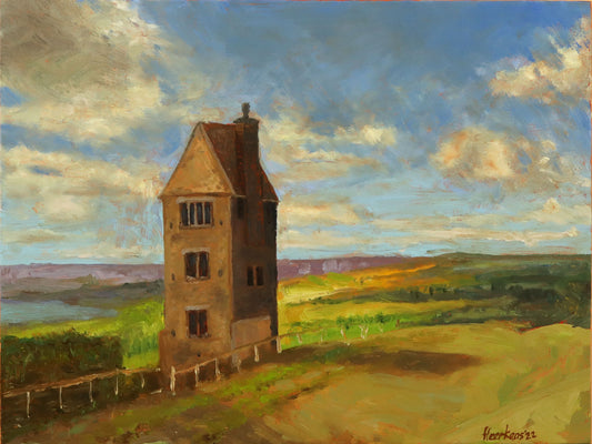Pigeon Tower Bolton, Rivington Lancashire. Original handmade oil painting 9 x 12 " impressionist artwork plein air