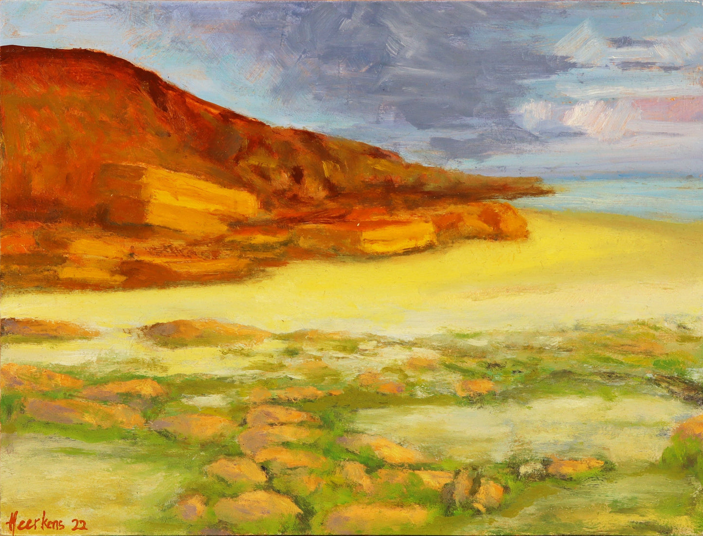 Dunraven Bay Wales. Original plein air oil painting seascape one of a kind handmade impressionistic 12 x 9 " artwork